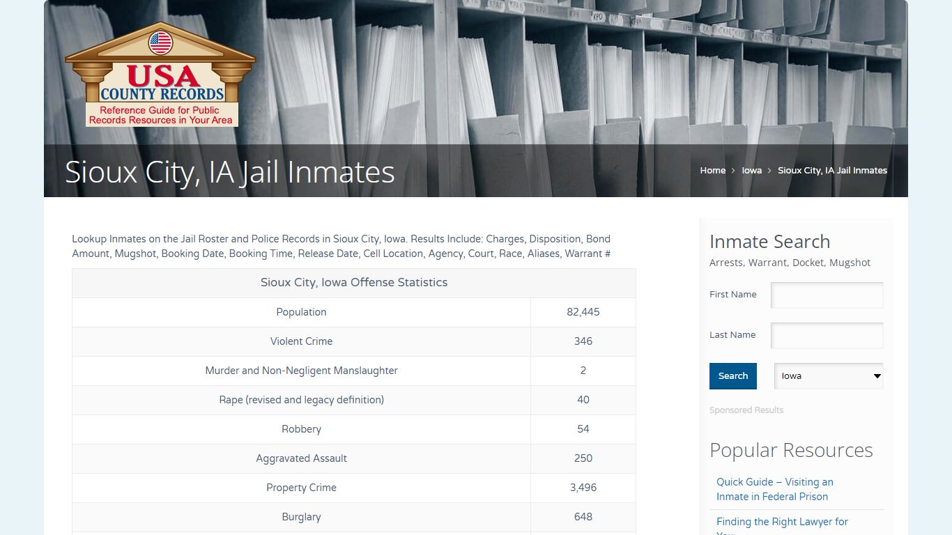Sioux City, IA Jail Inmates | Name Search