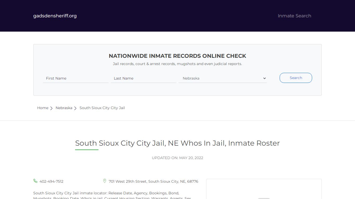 South Sioux City City Jail, NE Inmate Roster, Whos In Jail